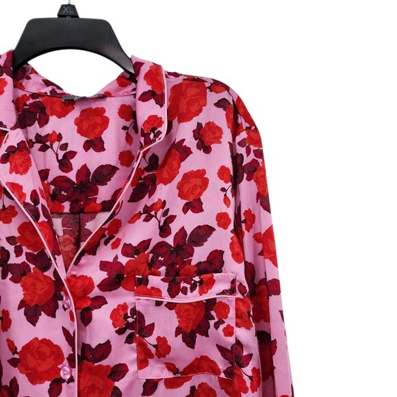 Loft Sleep Women's Floral Satin Notch Collar Pajama Set - XXXL - Picture 5 of 11